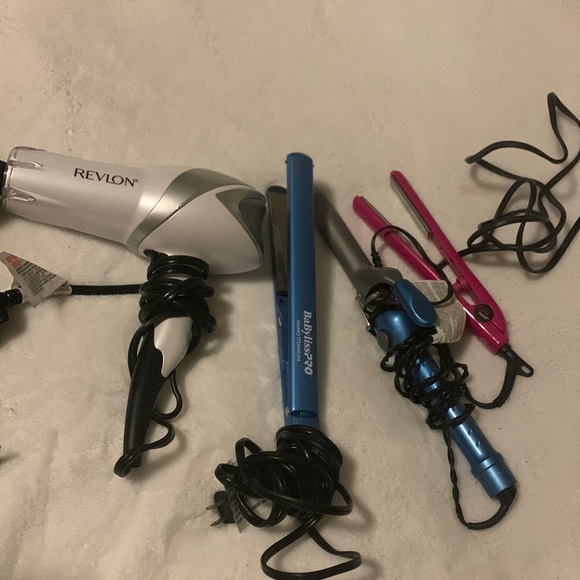 Hair bundle chi small flat iron babliss PRO curl iron same along with revlon h - Picture 1 of 4